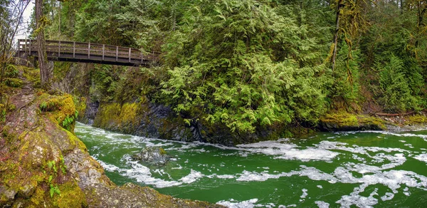 Panorámás Kilátás Nyílik Angol River Falls Felső Vízesések Részben Található — Stock Fotó