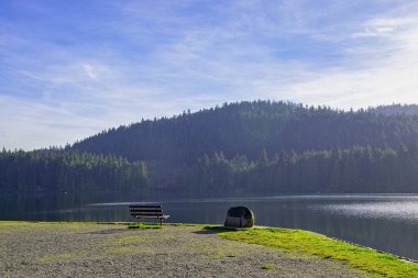 Nanaimo Westwood gölde Güz, Vancouver Adası, Kanada sırasında görünümünü