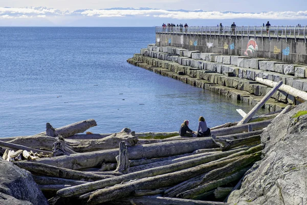 Victoria Canada Maart 2018 Weergave Van Ogden Punt Golfbreker Een — Stockfoto