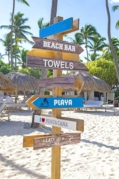 Señales Playa Punta Cana Resort Destino Turístico Popular República Dominicana — Foto de Stock