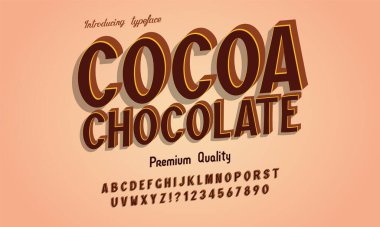 Vintage 3D Sans Serif Condensed Alphabet with Rich Colors. Retro Typography. Vector Illustration.