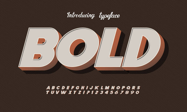 Vector of bold modern font and alphabet
