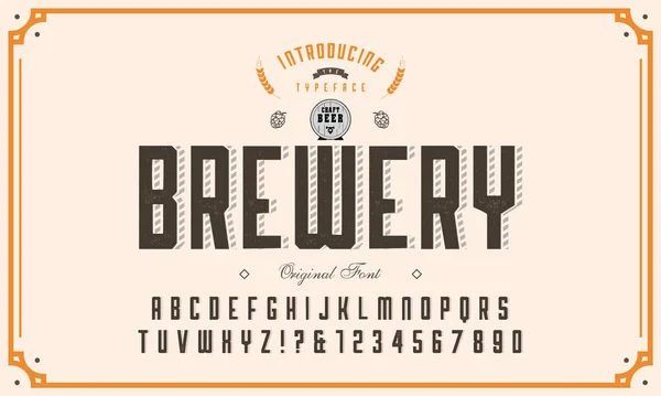 Fuente Brewery Vintage Alphabet Alfabeto Escrito Mano Personalizado Tipo Letra — Vector de stock
