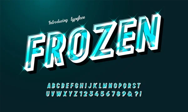 Frozen Vector Typeface Bold Style Logo Decoration Party Poster Book — Stock Vector