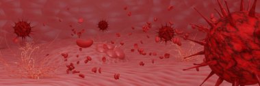 Coronavirus Covid-19 salgını ve koronavirüs salgını için model. Grip salgını konsepti tehlikeli grip vakaları. Hastalık hücresi için pandemik bir sağlık riski.