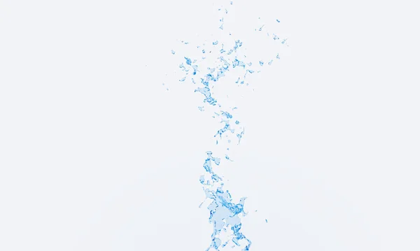 Прозора Блакитна Вода Поширилася Вистрибнула Дна Білий Фон Рендерингу — стокове фото