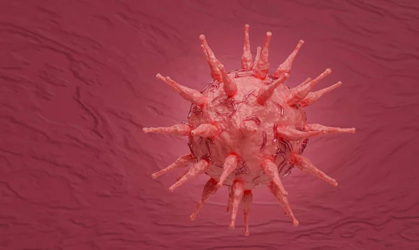 Immagine Virus Coronavirus Covid Modello Rosso Concetto Virus Diffuso Uno — Foto Stock