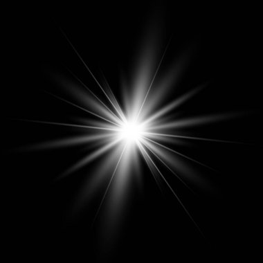 Işık efektleri. Beyaz parlayan ışık patlaması.