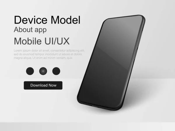 Smartphone Avec Écran Blanc Téléphone Portable Realistick Peut Être Modèle — Image vectorielle