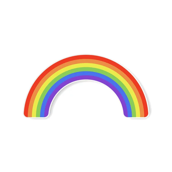 Beyaz arka planda izole edilmiş renkli gökkuşağı. LGBT bayrağı. Vektör illüstrasyonu.
