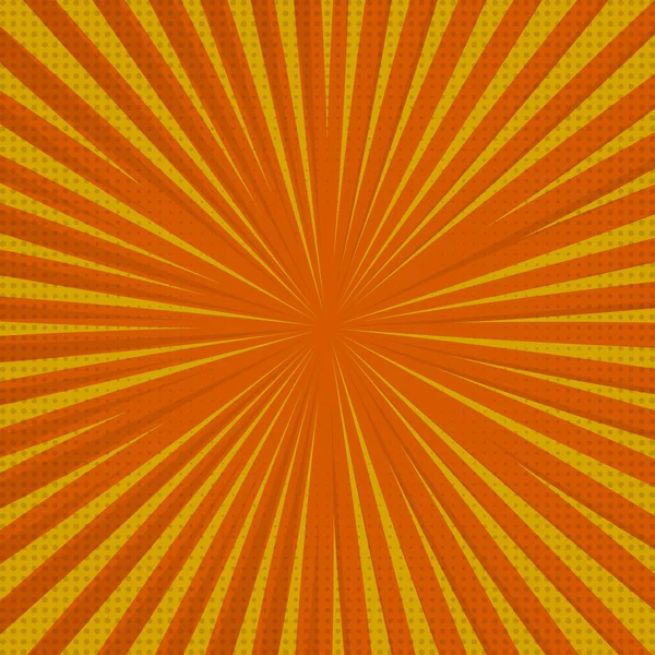 Pop Art Retro Cómic Fondo Color Amarillo Relámpago Explosión Puntos — Vector de stock