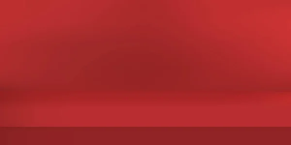 Prázdné Červené Barevné Studio Pozadí Místnosti Zobrazení Produktu Kopírovacím Prostorem — Stockový vektor