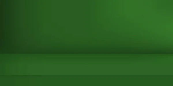 空の緑の色のスタジオ 部屋の背景 コンテンツデザインの表示のためのコピースペースを持つ製品表示 ベクターイラスト — ストックベクタ