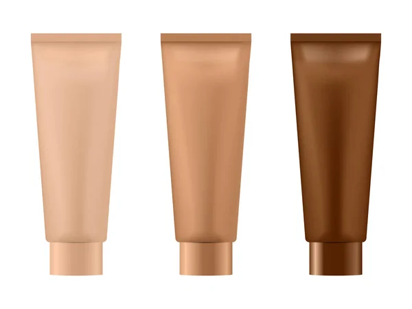 Set Van Realistische Lege Verpakking Voor Luxe Cosmetisch Product Verzameling — Stockvector