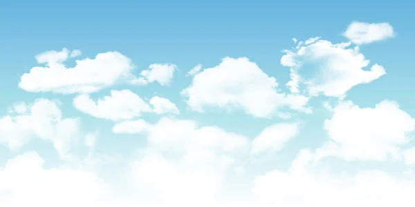 Vectorset Van Realistische Geïsoleerde Wolken Blauwe Achtergrond Vectorillustratie — Stockvector