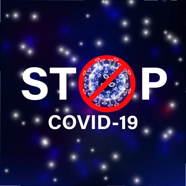 Σταμάτα Covid Σύμβολο Σύμβολο Διάνυσμα Έννοια Εικονογράφηση Coronavirus — Διανυσματικό Αρχείο