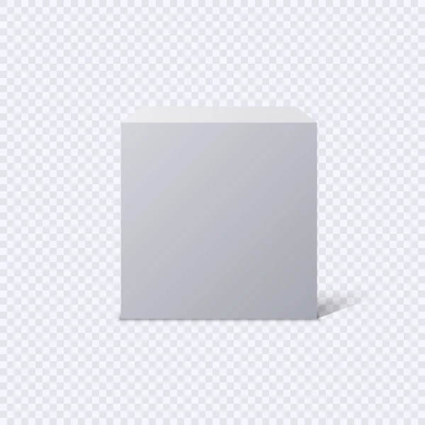 Білий Куб Ізольований Прозорому Фоні Векторна Ілюстрація — стоковий вектор