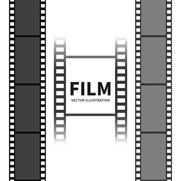 Sammlung Leerer Filmstreifen Mit Unterschiedlicher Form Vektor Abbildung Isoliert Auf — Stockvektor