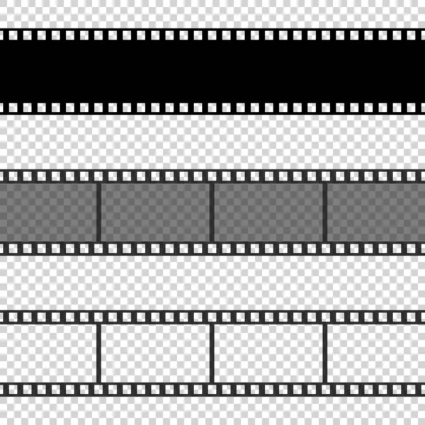 Boş Sinema Filmleri Koleksiyonu Farklı Şekillerde Şerit Çerçeveler Vektör Illüstrasyonu — Stok Vektör