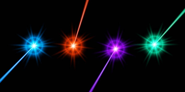 laser beam set. vector illustration.