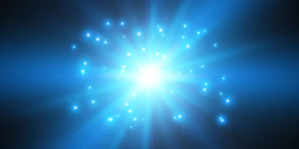Φουτουριστικό Εφέ Φωτός Πολύχρωμο Φακό Λάμψη Αστέρι Έκρηξη Και Σχεδιασμός — Διανυσματικό Αρχείο