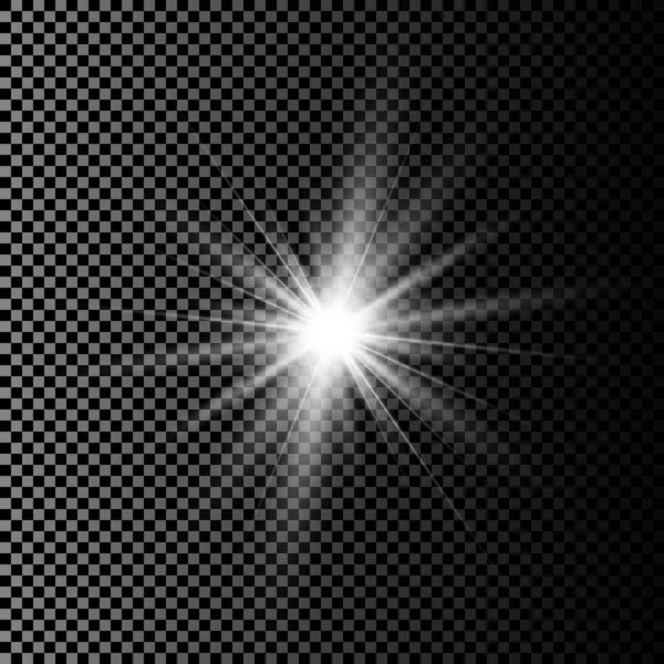 Світлові Ефекти Прозорістю Ізольовані Простому Векторному Фоні Біле Сяюче Світло — стоковий вектор
