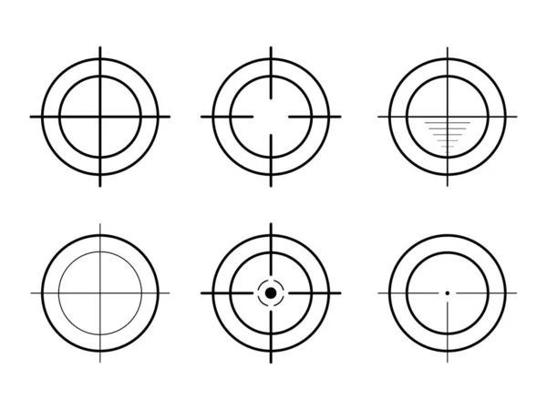 Fusil Sniper Tir Arme Ensemble Cibles Destinations Concentrez Icônes Illustration — Image vectorielle