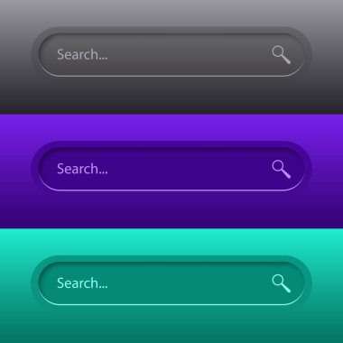 ui, tasarım ve web sitesi için arama çubuğu. Adres ve gezinme çubuğu simgesini ara. Web siteleri için arama formu şablonlarının vektör koleksiyonu.