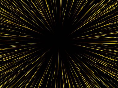 Uzay hızı. Soyut yıldız patlaması dinamik çizgileri ya da ışınları. Vektör illüstrasyonu.