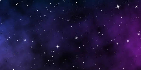 Mörk Natthimmel Starry Himmel Färg Bakgrund Oändlighetsrymden Med Skinande Stjärnor — Stock vektor