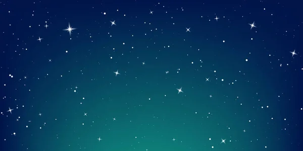 Karanlık gece gökyüzü. Yıldızlı gökyüzü renk arkaplanı. Parlak yıldızlı sonsuzluk uzayı. Vektör illüstrasyonu.