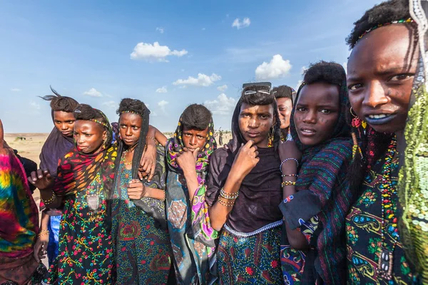 Frauen Vom Stamm Der Fulani Bororo Beim Nomadenfest Der Sahara — Stockfoto