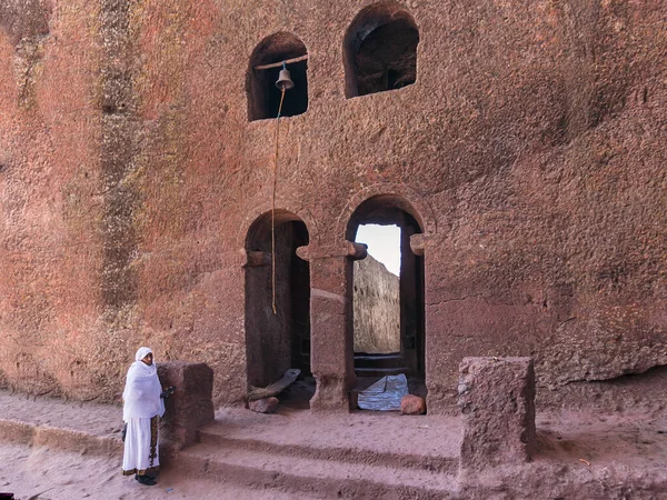 Lalibela Ethiopia Piligrim Pray Lalibela Rock Church Timkat Day — Stock Photo, Image