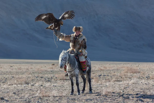 Kazachstan berkut polowanie — Zdjęcie stockowe