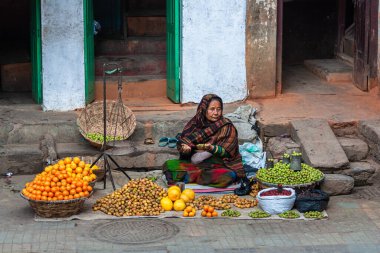  blind woman asian street market