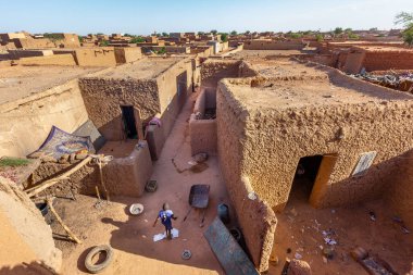 Geleneksel çamur Afrika mimarisi şehir merkezi 
