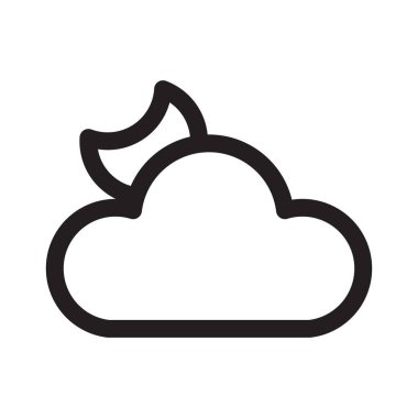 Geceleri ikon çizgisi bulutlu hava