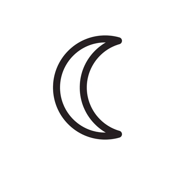Ikoon Lijn Nacht Met Een Halve Maan — Stockfoto
