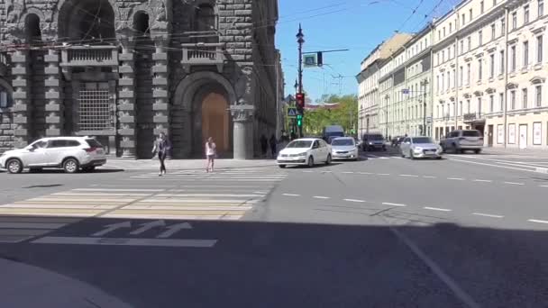 Petersburg Straat Tijdens Quarantaine — Stockvideo