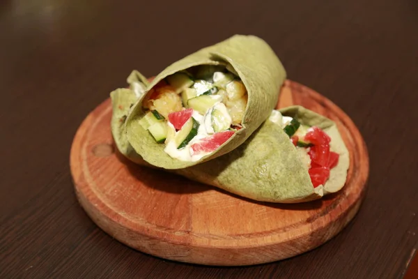 Almoço Sanduíche Burrito Fresco — Fotografia de Stock