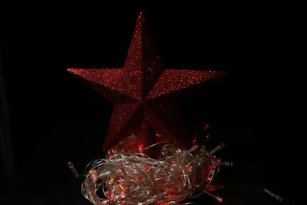 Праздничные Гирлянды Игрушки Новый Год Рождество — стоковое фото