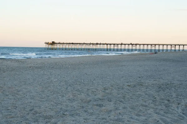 Kure Beach Fishing Pier Wide Shot at Sunset