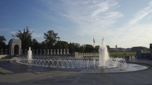 上午在大西洋彼岸的第二次世界大战纪念馆 — 图库视频影像