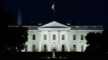 The White House in Washington DC at Night clipart