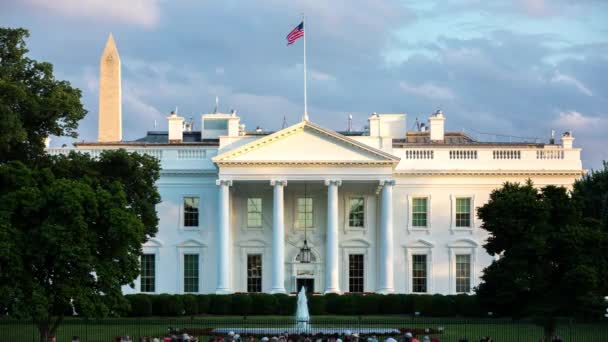 A Casa Branca em Washington DC à tarde por do sol Timelapse — Vídeo de Stock