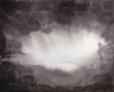 Beyaz arka planda Doğu Asya tarzında soyut siyah mürekkep resmi. Tasarım, amblemler, amblemler, logolar, afişler, el ilanları, kartpostallar için el çizimi suluboya unsurları, tarihi kaydet, kartpostallar