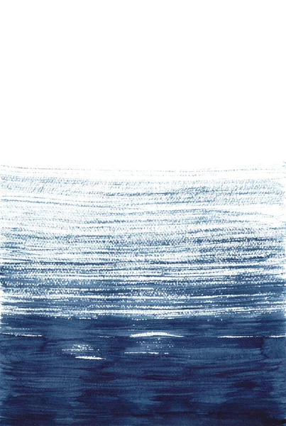 Bleu Fond Texture Coup Pinceau Illustration Abstraite Peinture Main Aquarelle — Photo