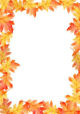 Sonbahar konseptinde kırmızı yaprakların çerçevesi beyaz arka planda izole edilmiştir. Düz konum, üst görünüm, kopyalama alanı.