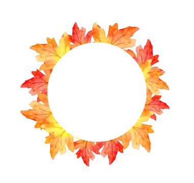 Sonbahar konseptinde kırmızı yaprakların çerçevesi beyaz arka planda izole edilmiştir. Düz konum, üst görünüm, kopyalama alanı.