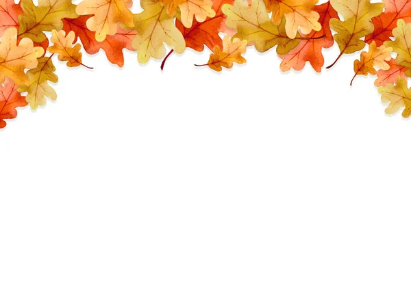 白い背景に孤立した秋のコンセプトの葉のフレーム フラットレイアウト トップビュー コピースペース — ストック写真